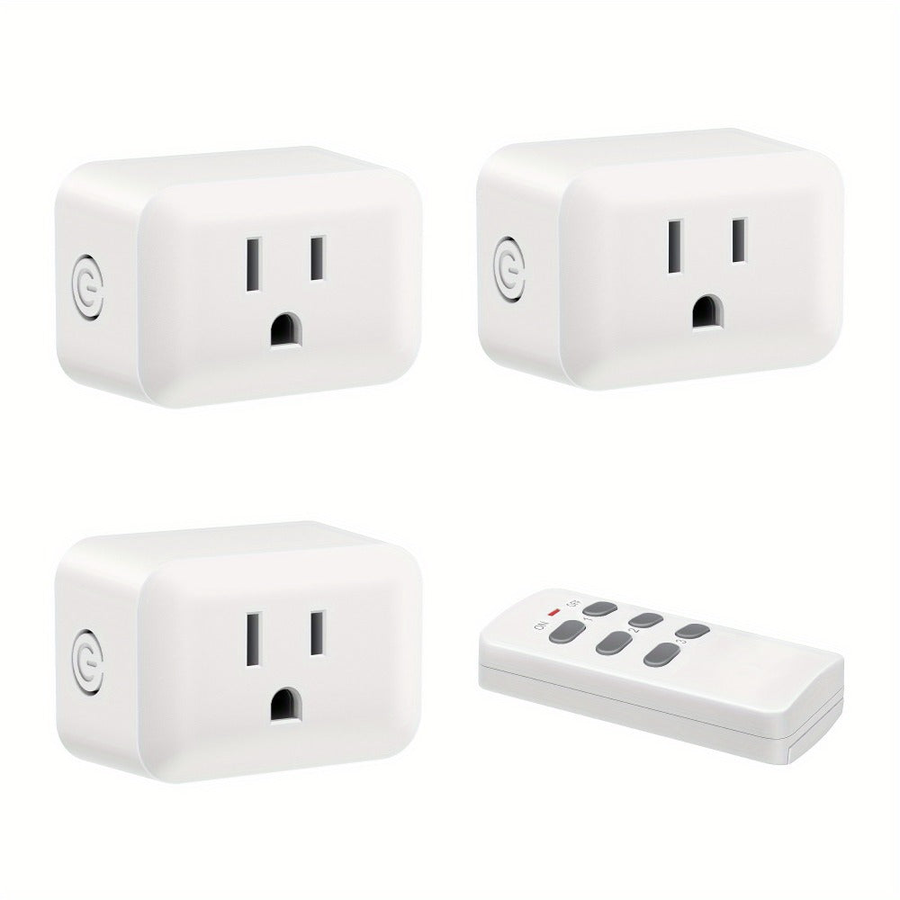 Wireless Remote Control Outlet Switch 100ft RF Range Programmable Expandable Plug-in Remote Light Switch No Wiring for Lamps Fans Appliances Indoor Use