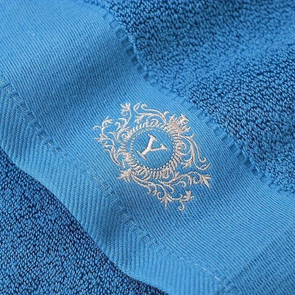 Embroidered Cotton Towel Set 3-Piece ¨C 400g/©O Soft Absorbent Lint-Free Bath Towel Hand Towel Set for Home Spa Salon