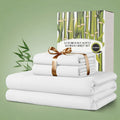 Bamboo Bed Sheet Set 4pcs 2200TC Deep Pocket Cooling Fitted Sheets ¨C Ultra Soft, Breathable, Shrink & Wrinkle Resistant