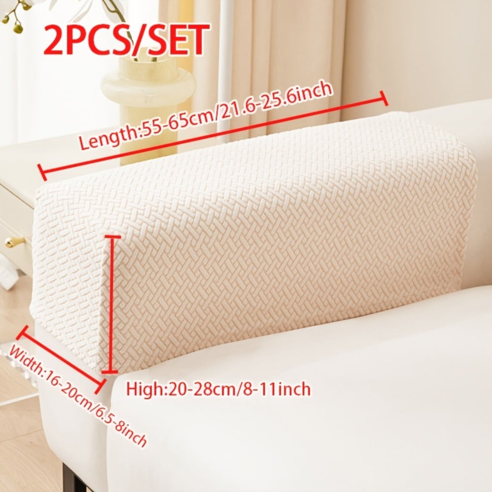 Jacquard Stretch Sofa Cover Non-Slip | Elastic Wear-Resistant Couch Slipcover, Polyester Jacquard Fabric, 1 to 4 Seat Sectional L-Shape, Armrest Backrest, Machine Washable