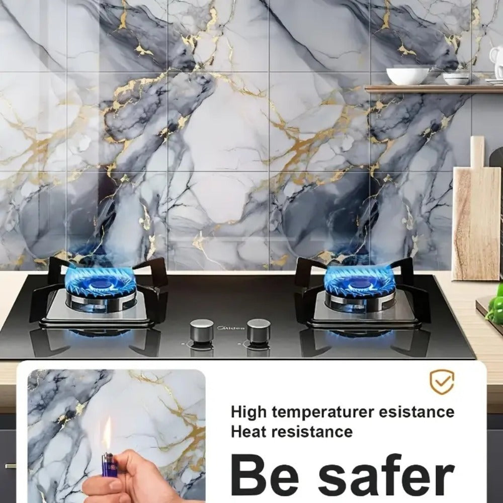 Self-Adhesive PVC Marble Tile Stickers 20pcs 30x30cm Waterproof Wall Panels for Bathroom Kitchen Living Room Backsplash Decor