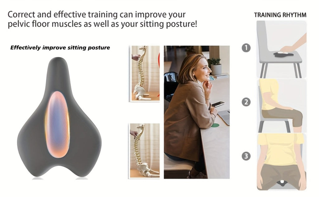 Kegel Trainer Pelvic Floor Muscle Exerciser, Electric EMS Cushion Massager for Women & Men, Pelvic Floor Rehabilitation Device, Home Fitness Equipment for Bladder Control & Core Strengthening