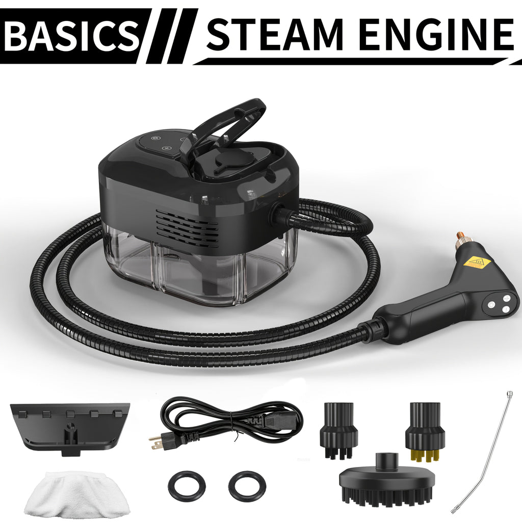 High Temperature Pressurized Steam Cleaner Handheld Portable Steam Cleaning Machine Set with Brush Heads & Glass Scraper - Multi-Surface for Kitchen, Bathroom, Furniture, Car & Tile Grout, Multiple Colors