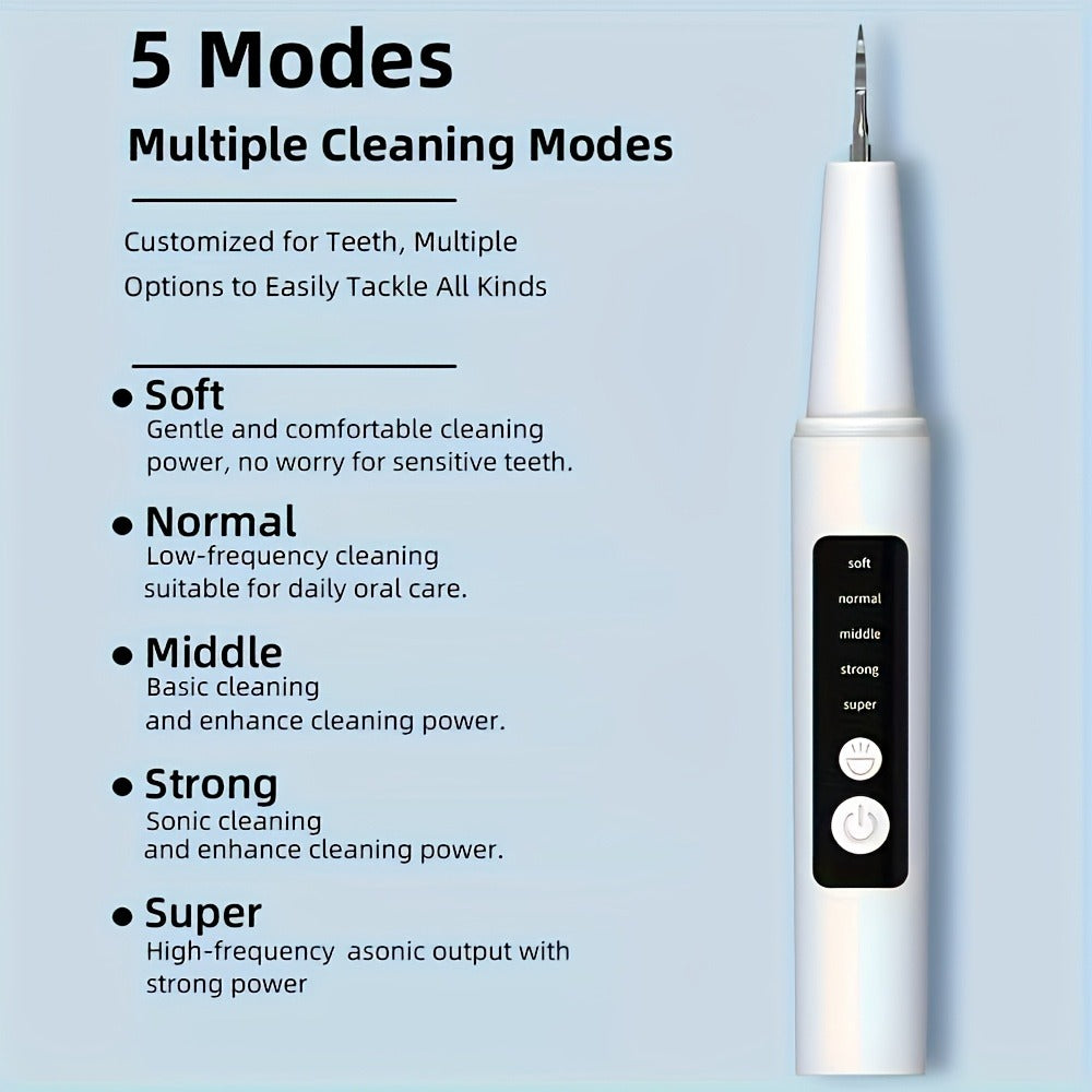 Electric Water Flosser with 5 Cleaning Modes - Portable Oral Irrigator with LED Light, 2 Replacement Heads & Travel Case - Water Pick Teeth Cleaner for Home & Travel Use