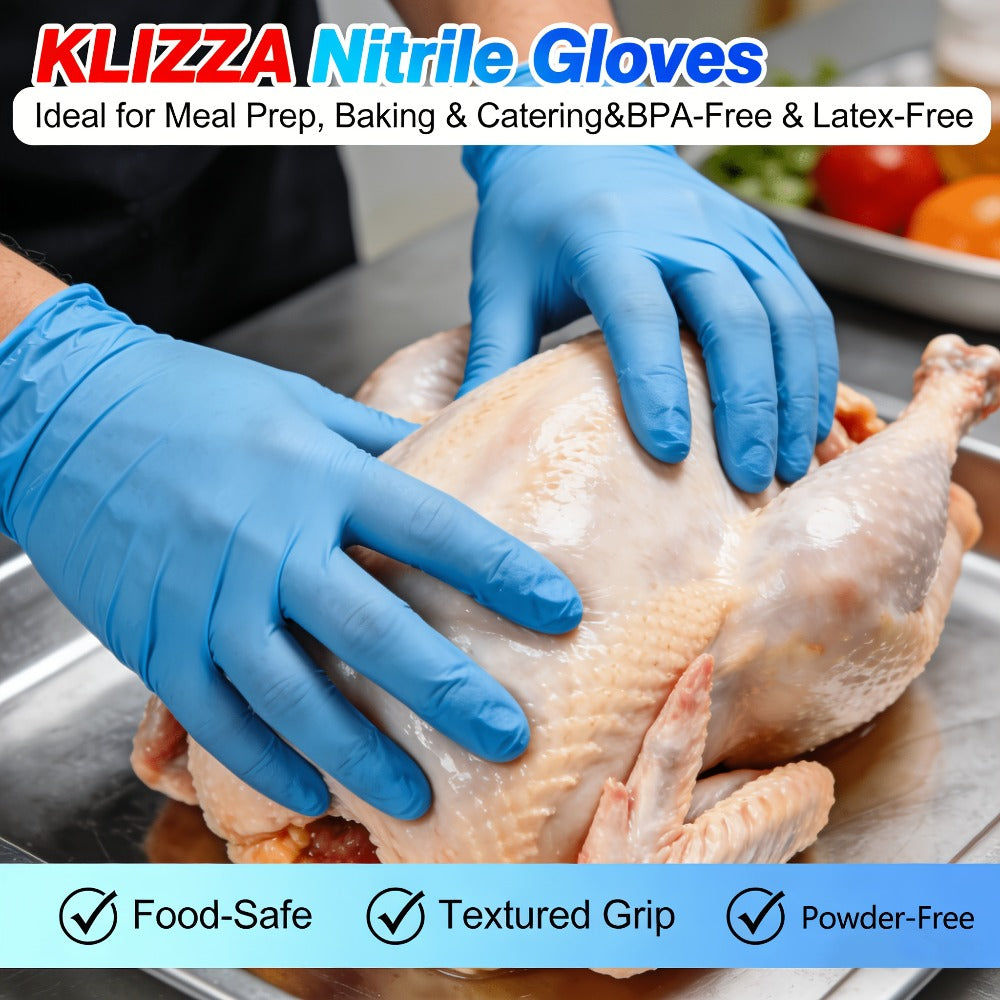 Nitrile Disposable Gloves 1000 Count (10 Boxes), 6.5 Mil Thickened Blue Nitrile Gloves, Latex-Free Powder-Free, Tear-Resistant, for Kitchen Cleaning, Food Handling, Hair Dyeing, Medical & Industrial Use