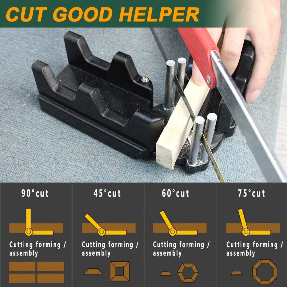 Miter Angle Finder 2-in-1 Measuring & Cutting Tool Manual Precision Protractor Portable Miter Saw Guide for Woodworking Home Improvement No Power Required