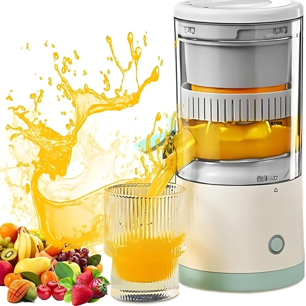 Rechargeable USB Electric Citrus Juicer Portable Citrus Press for Oranges Lemons Grapefruit Kiwi Removable Parts Pulp Separation Compact Juice Maker for Travel Home Green