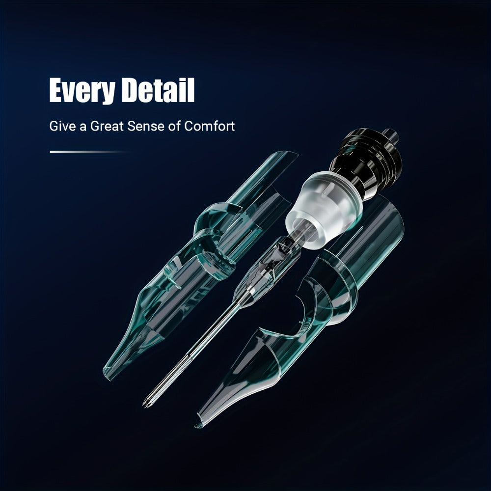Tattoo Cartridge Needles Disposable 20/50pcs - Standard Round Liner RL & Round Magnum RM Mixed Sizes, Sterile Tattoo Needle Cartridges for Professional Artists & Beginners, Body Art Supplies