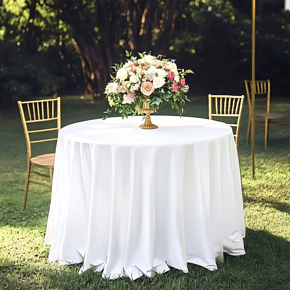120 Inch Round Tablecloth Bulk Pack ¨C Wrinkle-Free Table Cover for Wedding, Party, Christmas & Halloween, Black or White (6/12/18 Pack)
