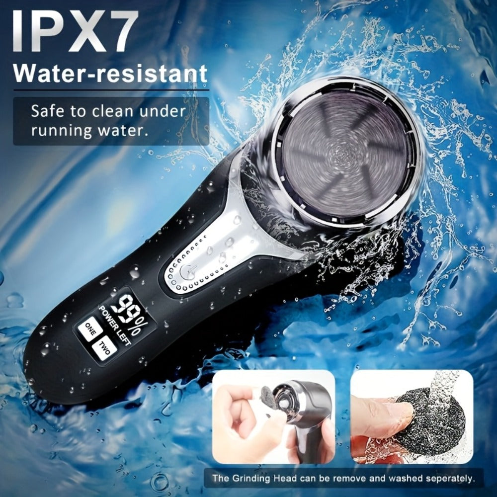 Electric Foot Callus Remover with 10pcs Pedicure Set, IPX7 Waterproof Rechargeable Foot Grinder, Multi-Speed LCD Display Electric Foot File for Dead Skin, Cracked Heels & Smooth Feet ¨C Pink, White, Black