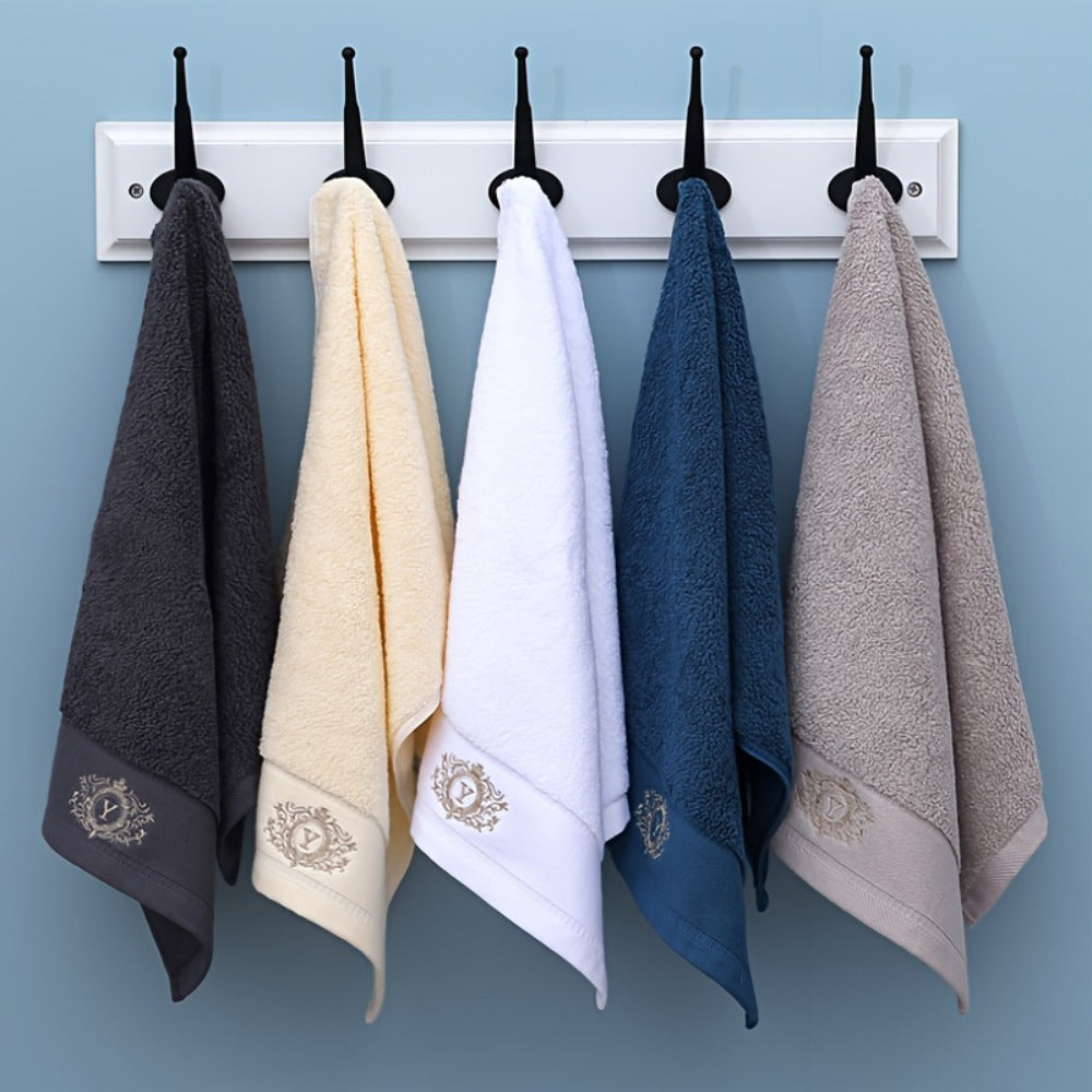 Embroidered Cotton Towel Set 3-Piece ¨C 400g/©O Soft Absorbent Lint-Free Bath Towel Hand Towel Set for Home Spa Salon