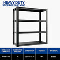 Heavy Duty Metal Shelving Unit 5-Tier - Powder-Coated Steel Storage Rack, 2500 LBS Capacity, Adjustable Height, No-Tool Assembly, for Garage, Basement & Warehouse Organization