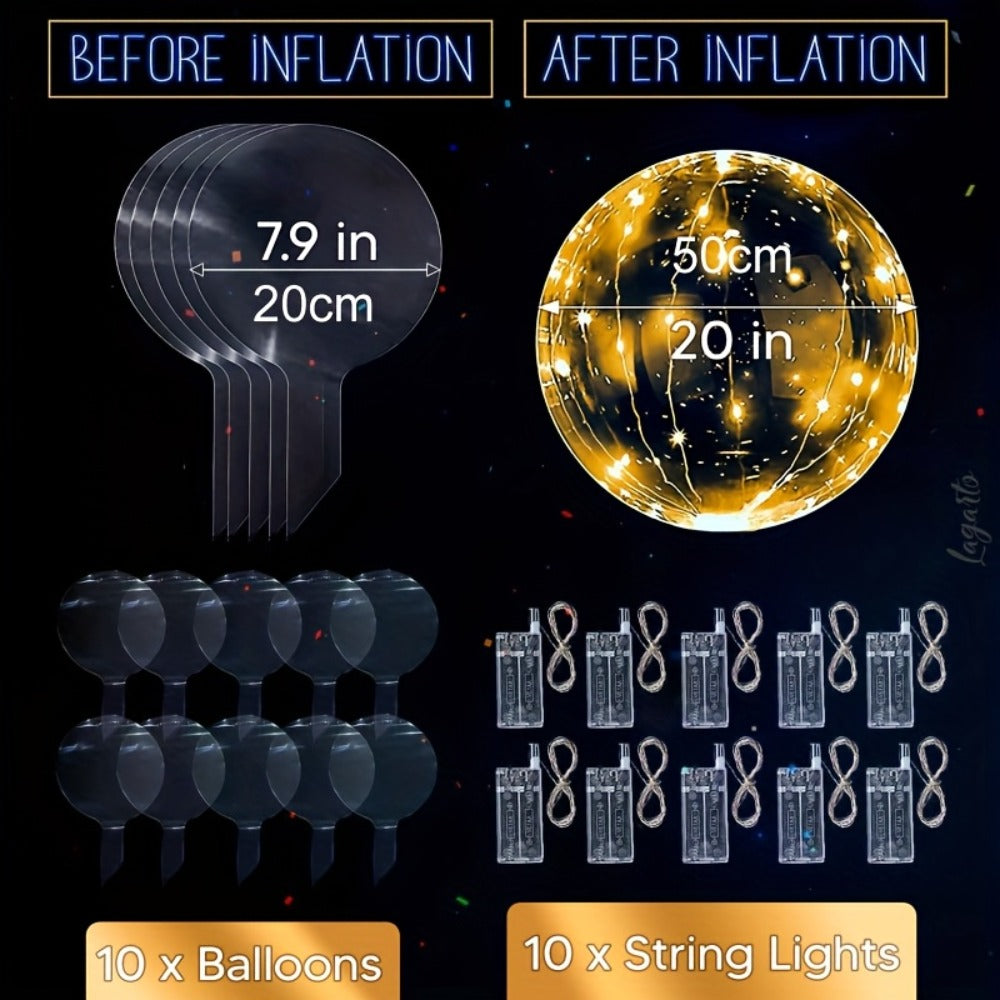 LED Light Up Bobo Balloons with LED String Lights 20pcs Party Decoration Kit ¨C Birthday Wedding Christmas Easter Graduation Decor