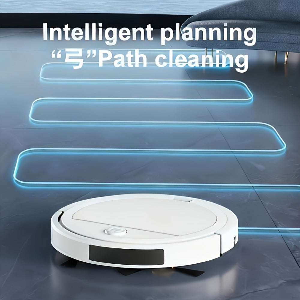 2000Pa Robot Vacuum Cleaner 150-Min Battery ¨C Multifunctional Auto Floor Cleaner for Pet Hair, Dust & Paper Debris, Smart Robotic Vacuum for Hardwood, Tile & Carpet, Black & White