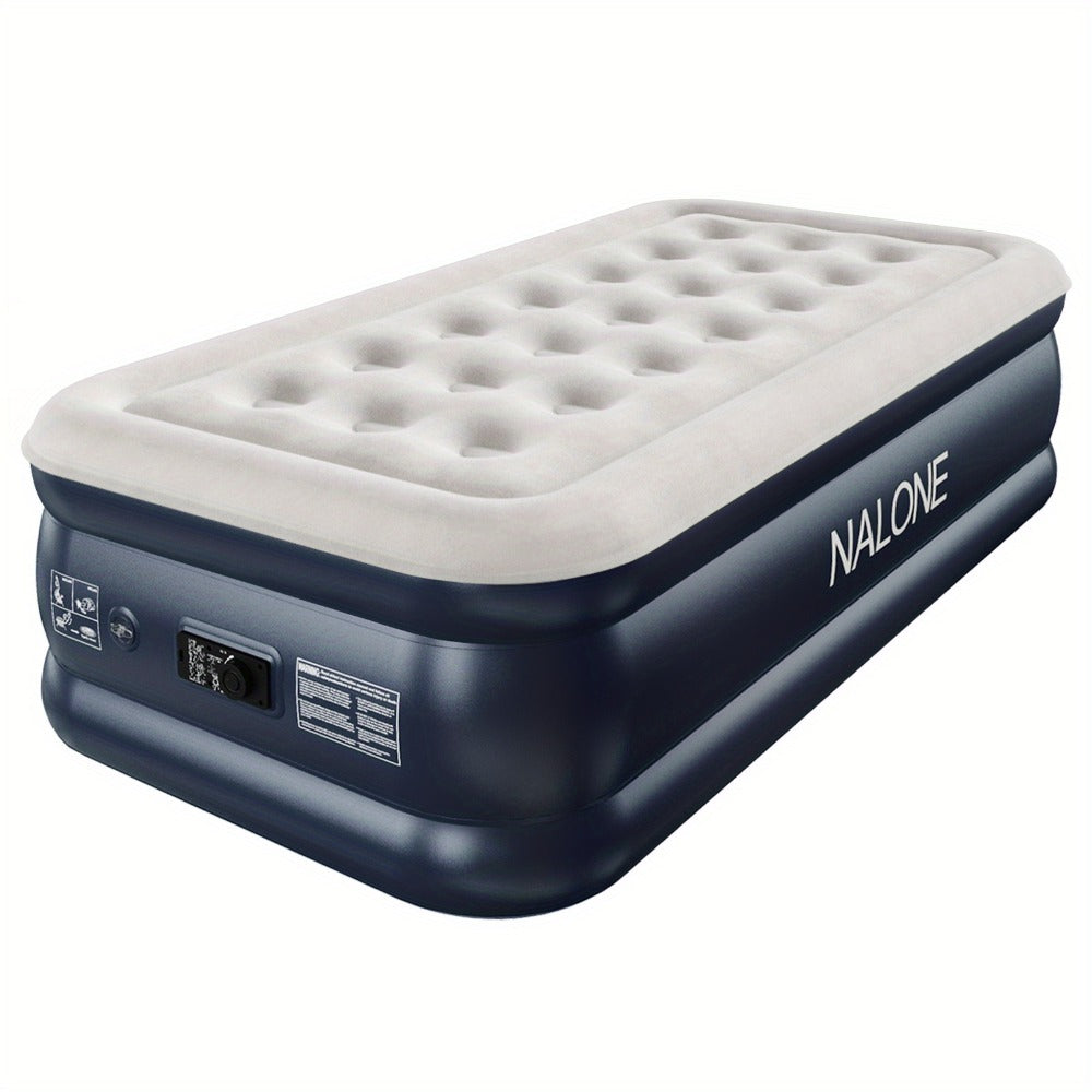 Air Mattress with Built-In Pump ¨C 18'' Self-Inflating Portable Air Bed for Home, Camping & Travel, Twin Full Queen, Includes Carry Bag