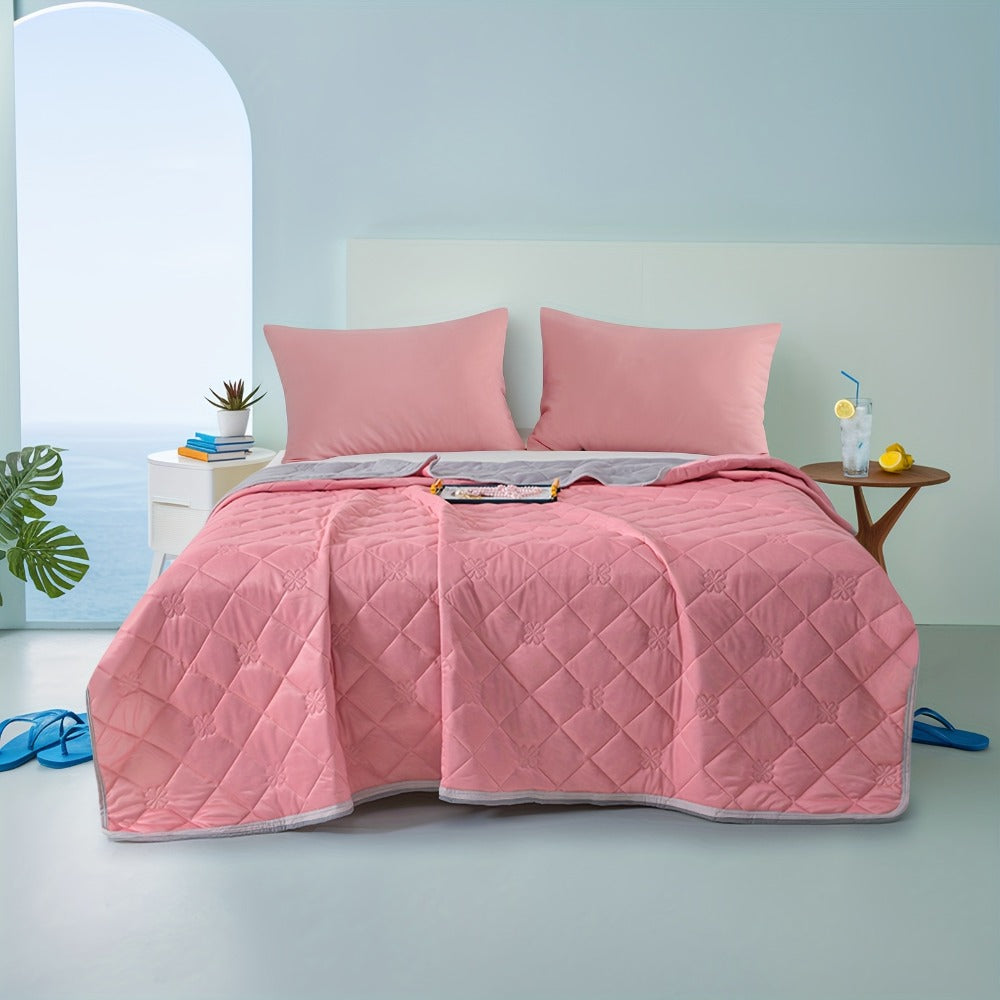 Ultrasonic Embossed Cooling Blanket ¨C 100% Polyester Summer Throw, Breathable Lightweight for Hot Sleepers, Machine Washable, 6 Colors