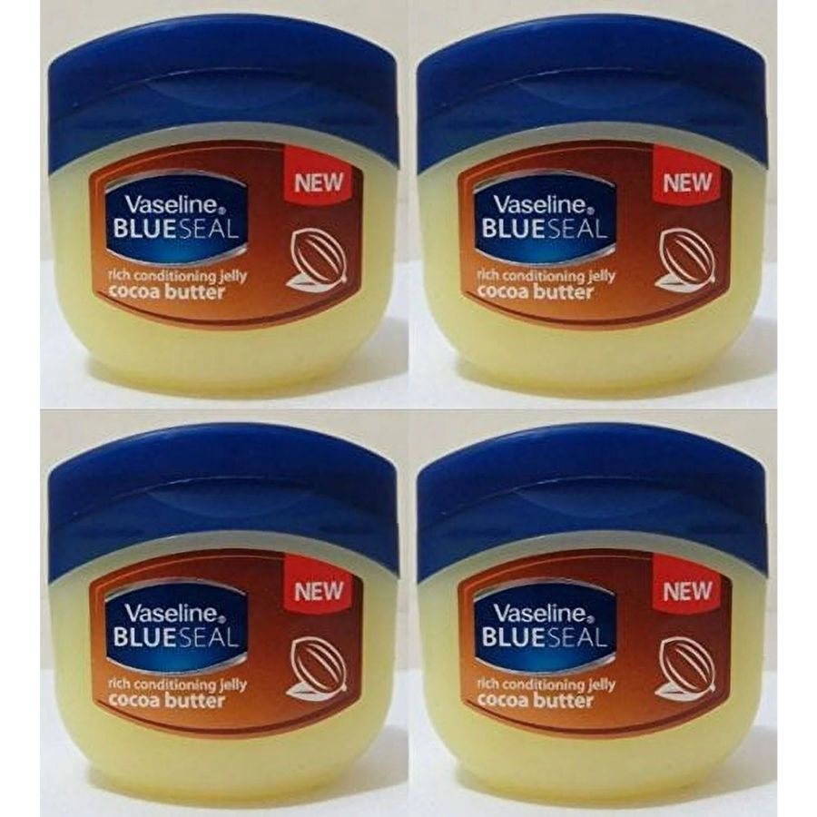 Petroleum Jelly Cocoa Butter 4-Pack 100ml Each ¨C Deep Moisturizing Body Skin Care Healing Balm for Dry Skin Lips Hands ¨C Multi-Purpose Skin Protectant