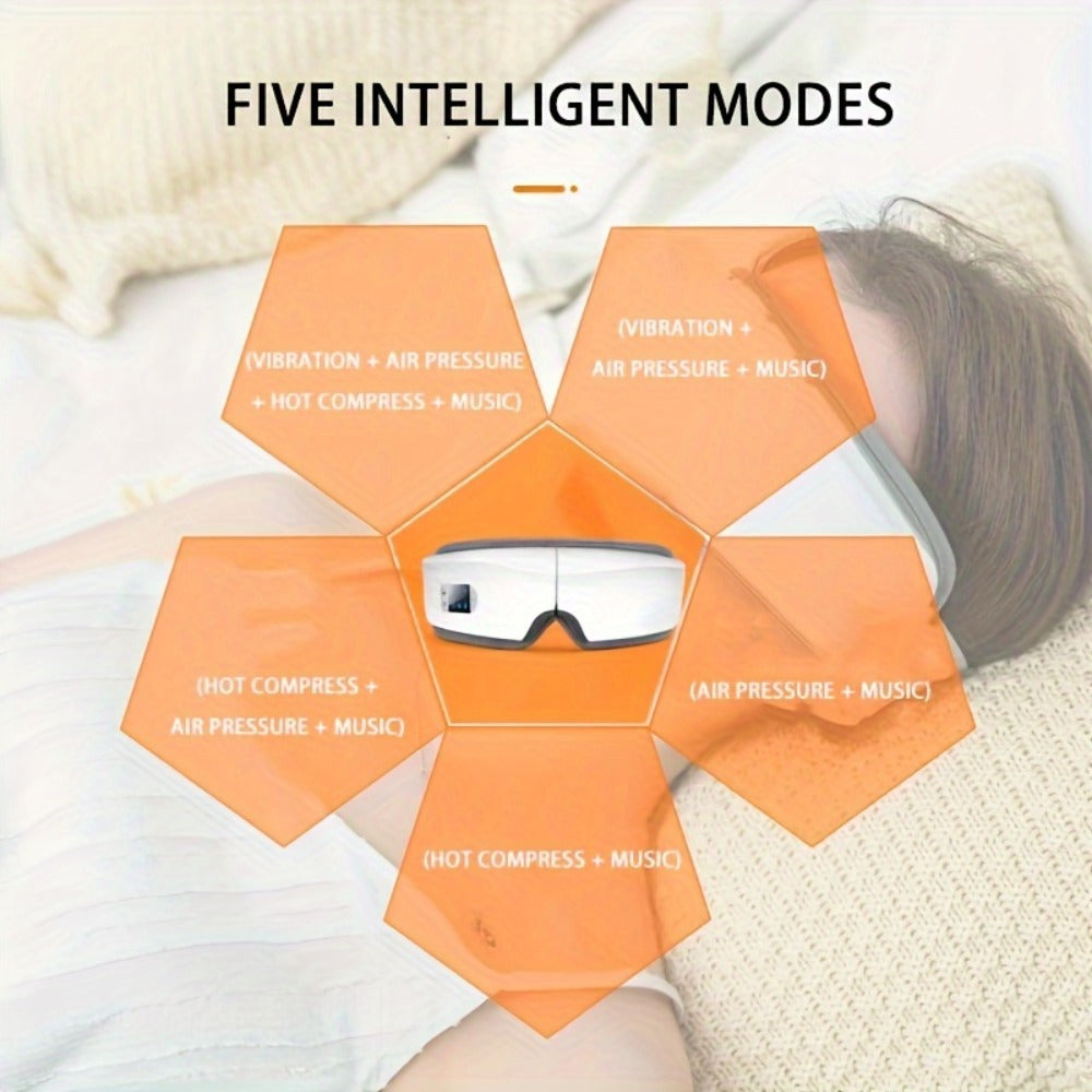 Eye Massager 4D Kneading Vibration Hot Compress Bluetooth Music Massage ¨C Rechargeable Portable Eye Relax Device for Stress Relief