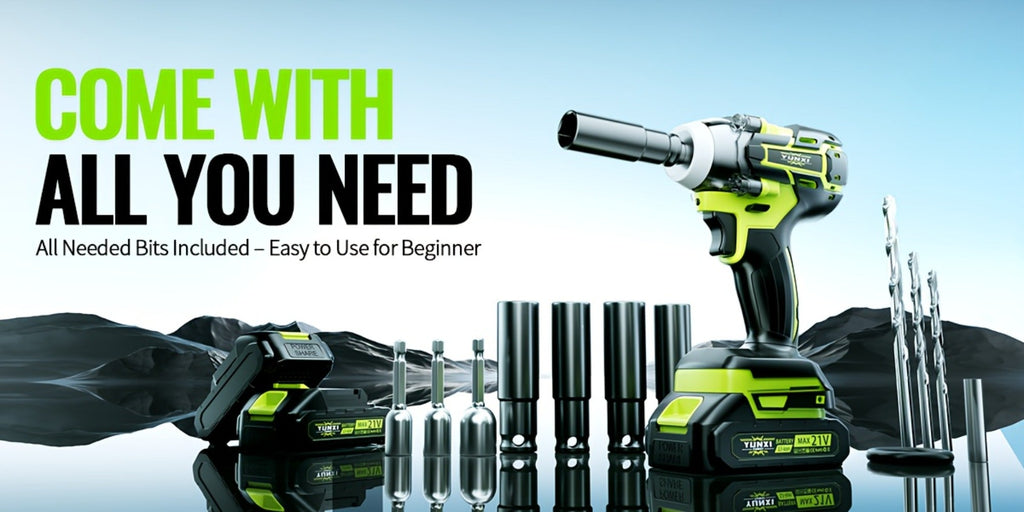 Cordless Impact Wrench Brushless Motor 3-in-1 High Torque ¨C Rechargeable Battery, Lightweight Design, Variable Speed, for Car Repair, Auto Mechanic, Construction, Workshop & Household Maintenance ¨C Multiple Battery & Accessory Configurations