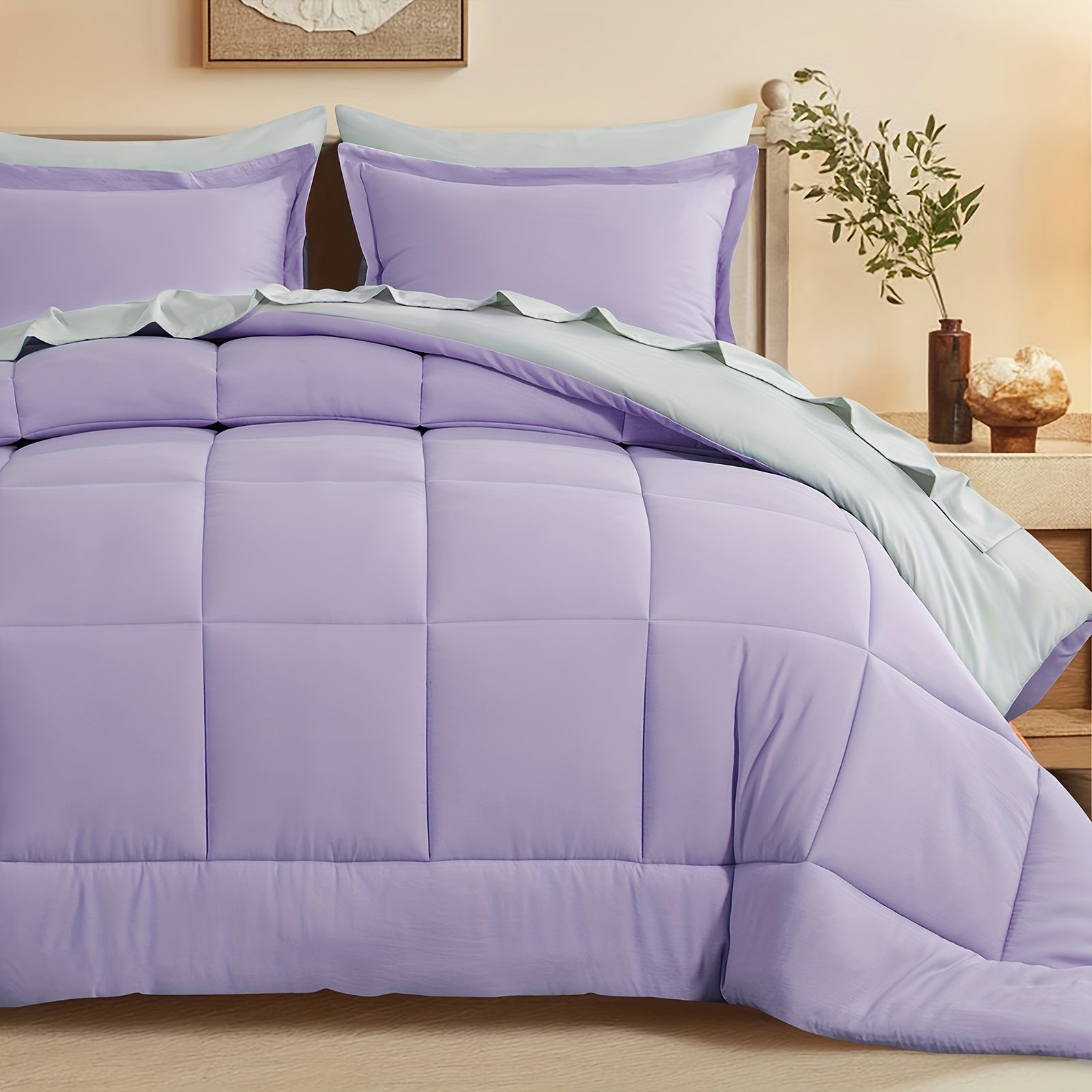 7 Piece Comforter Set Luxury Soft Fluffy Bedding All Season Bed in a Bag with Comforter Fitted Sheet Flat Sheet Pillowcases Hypoallergenic Breathable Easy Care Queen King Twin XL Full