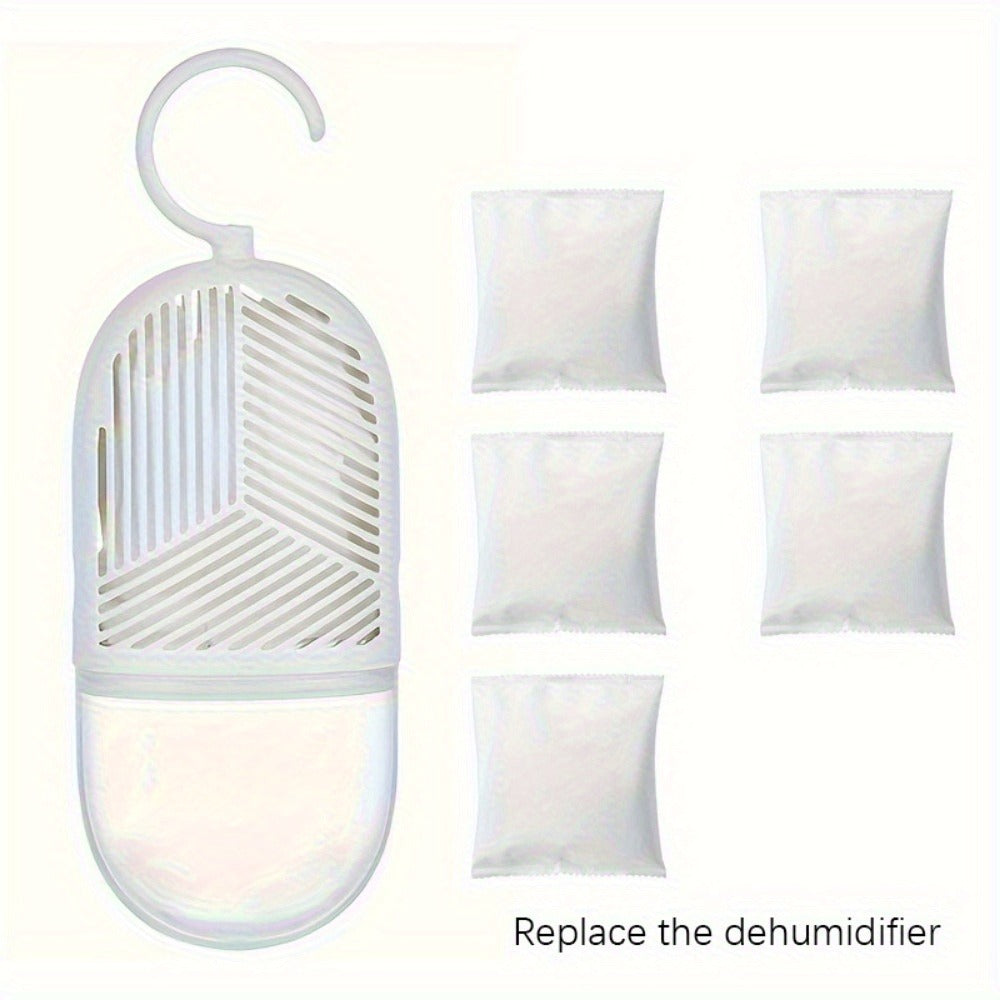Reusable Dehumidifier Bags Set of 6 with Hooks No Electricity Moisture Absorber Mildew Resistant for Closet Bedroom Bathroom Wardrobe Basement RV Boat Home Humidity Control Gift