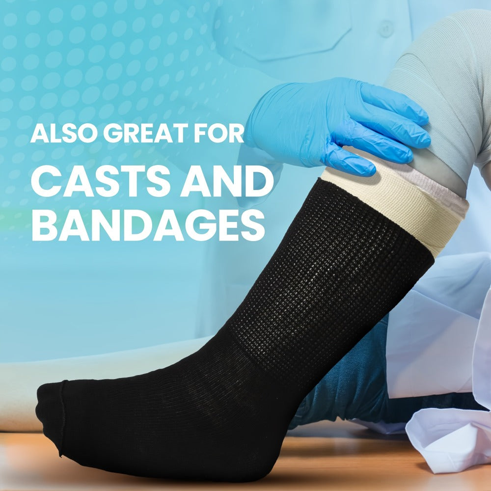 Extra Wide Socks for Swollen Feet 6 Pairs Stretch to 30 Inch Non-Binding Seamless Loose Fit Neuropathy Bariatric Edema Socks for Men Women Plus Size Seniors Multi Color