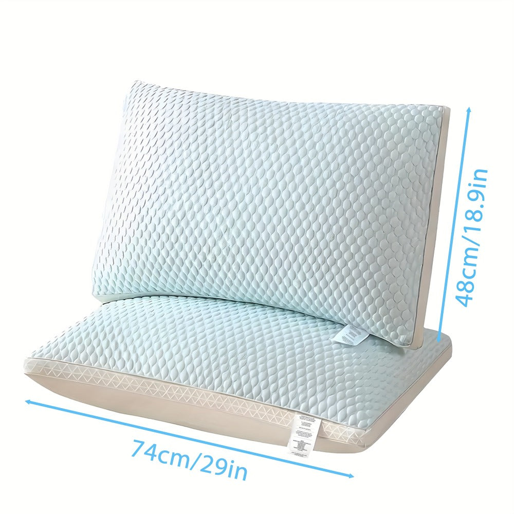 Bed Pillows 2 Pack for All Sleeping Positions, Premium Polyester Fill Pillow Set for Side Back Stomach Sleepers, Machine Washable Zipper Closure Pillows for Bedroom Dorm Guest Room, All-Season Comfort