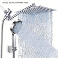 High Pressure Rainfall Handheld Shower Head Combo, 11-Inch Extension Arm, 9 Settings, 180¡ã Adjustable, Anti-Leak with Holder, Chrome & Matte Black, 8/10/12 Inch