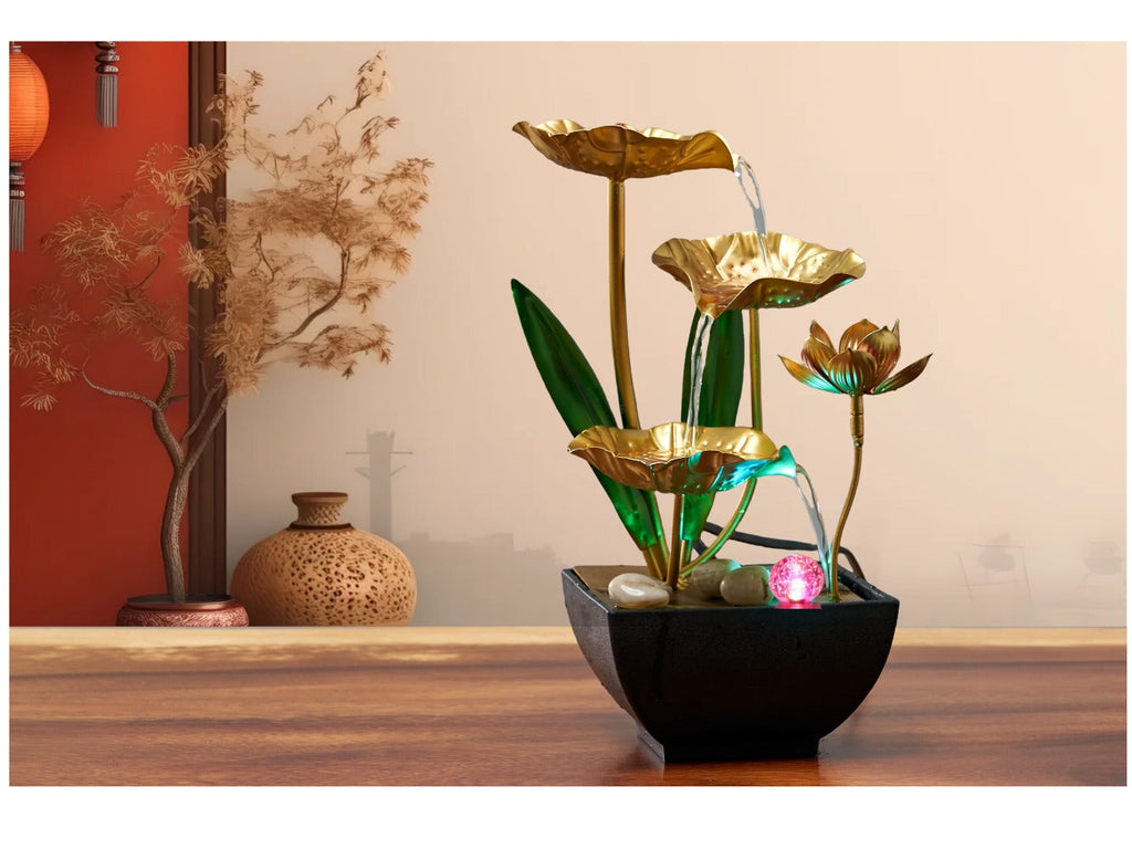 Indoor Tabletop Fountain Desktop Water Feature, Small Relaxing Flowing Water Fountain for Living Room, Bedroom, Office & Spa, Calming Zen Decor & Unique Housewarming Gift
