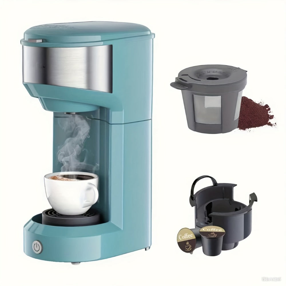 3-in-1 Coffee Machine Single Serve Brewer for K-Cup Pods Ground Coffee and Tea Compact with Reservoir for Kitchen Office Home Dark Blue Black Blue Red Green