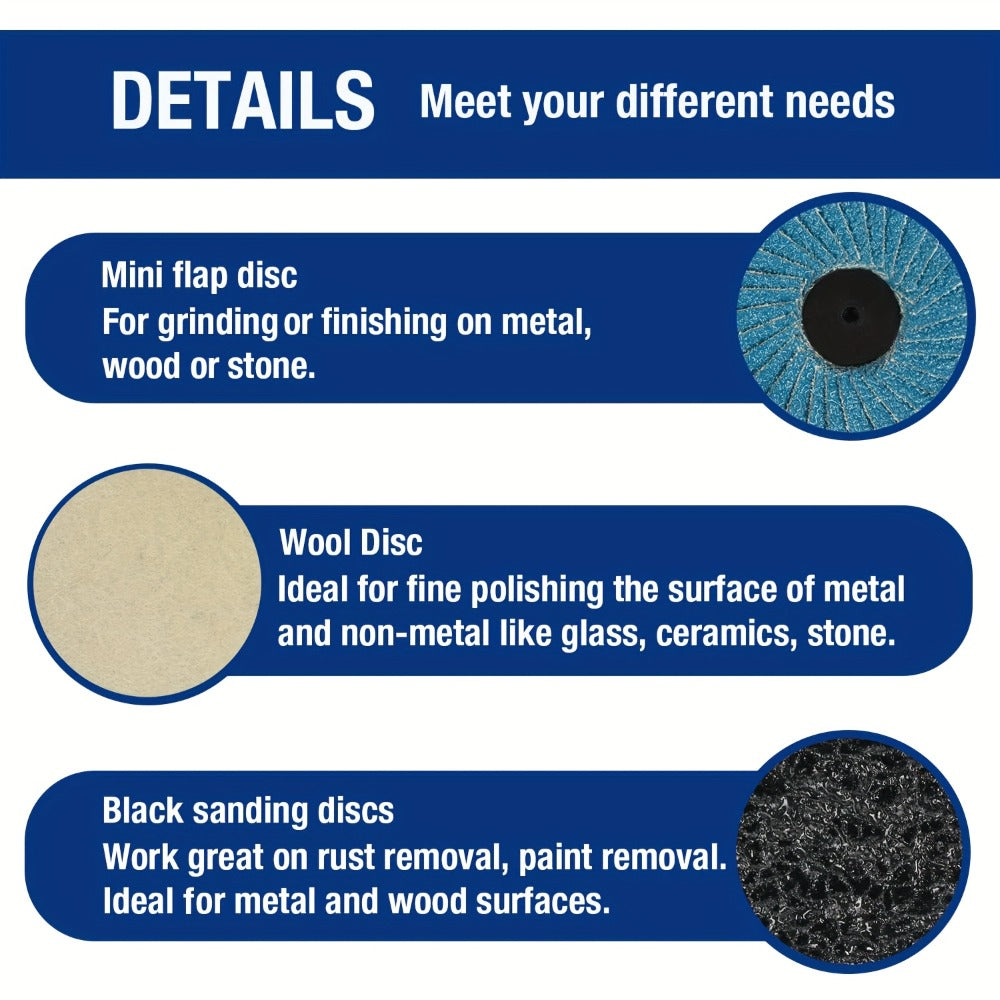 108pcs 2 Inch Sanding Discs Set with 1/4¡± Holder ¨C Roloc Quick-Change Surface Conditioning Discs for Die Grinder, Rust & Paint Removal, Polishing & Grinding