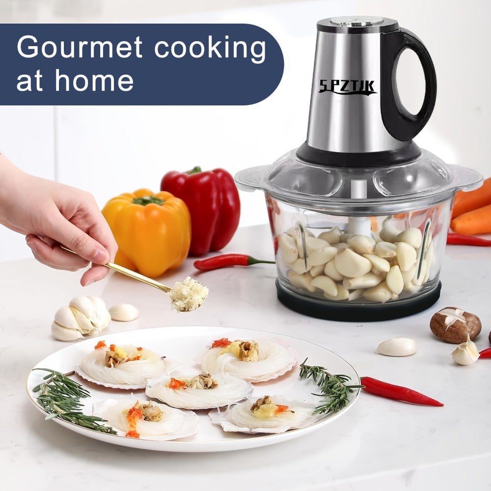 Electric Food Chopper with 2 Bowls & Dual-Level Blades ¨C Mini Food Processor for Grinding Meat Chopping Nuts Salad Prep ¨C Upgraded Compact Kitchen Chopper for Home Use