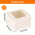 Treat Boxes 150pcs with Window | 4x4x2.5 Inch White Bakery Boxes | 3 Style Clear Window Gift Boxes for Dessert, Chocolate, Strawberries, Donuts, Cookies | Birthday Party, Wedding, Father's Day Packaging