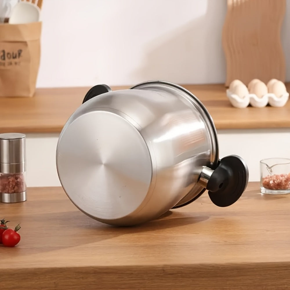 Stainless Steel Quick Cooking Pot with Lid Large Capacity ¨C Food-Grade Non-Stick Scratch-Resistant Saucepan | Induction & Gas Stove Compatible Stew Soup Pot Even Heating Kitchen Cookware