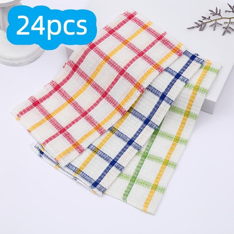 Kitchen Cleaning Cloths 24 Pack Soft Absorbent Reusable Dish Towels Square Dishcloths Durable Multi-Purpose Cleaning Rags for Home Kitchen Assorted Holiday Patterns Christmas Halloween Thanksgiving