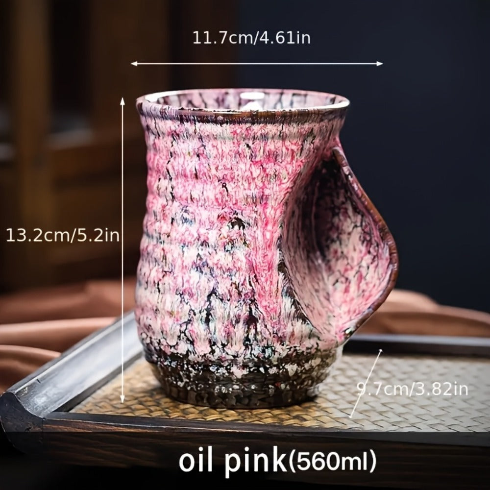 Ceramic Coffee Mug 18 Oz ¨C Vintage Kiln-Fired Hand Warmer Cup with Speckled Glaze ¨C Insulated Large Coffee Cup for Home & Office ¨C Unique Gift for Christmas, Valentine's Day & Holidays