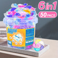 Laundry Detergent Pods 50 Count 6-in-1 Laundry Beads Stain Removal Long-Lasting Fragrance Freshening Beads Deep Clean Fabric Softening Brightening All-in-One Laundry Pods 1 Box