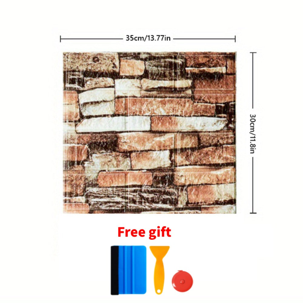 3D Peel and Stick Wood Grain Wallpaper Panels 50/100pcs - Self-Adhesive Waterproof PVC Foam Wall Tiles, Anti-Collision Textured Wall Decor for Bedroom Living Room Kitchen DIY Renovation Cut-to-Fit