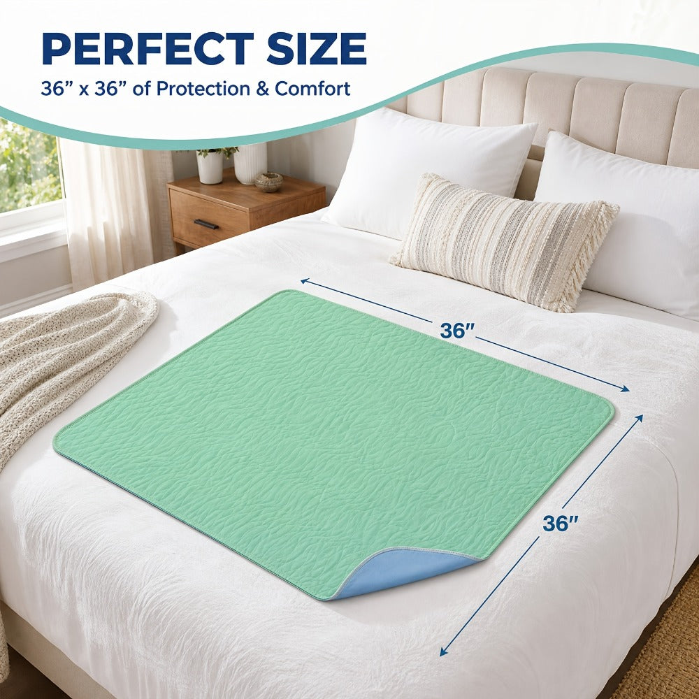 Washable Reusable Underpads 36x36 Inch Extra Heavy Absorbency Waterproof Bed Pads for Adults Kids and Elderly Quick Drying Leak-Proof Mattress Protector Pee Pads for Dogs and Puppies Couch Sofa Floor Protection