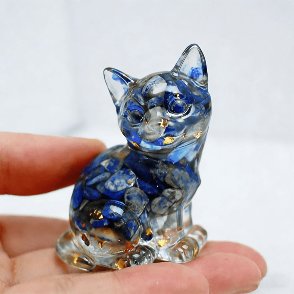 Crystal Resin Standing Cat Figurines Set of 8 ¨C Collectible Spiritual Cat Ornaments for Home Decor, DIY Jewelry, Garden Party & Holiday Gift Decoration