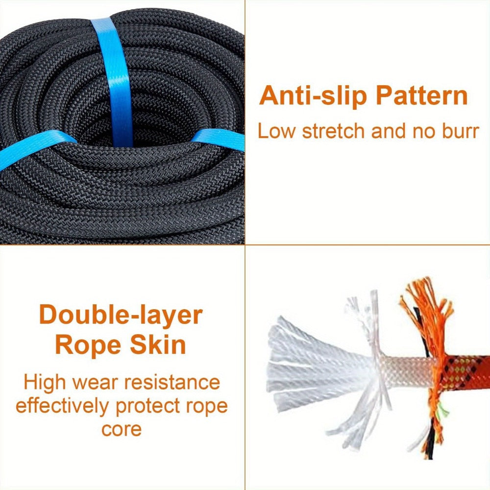 Double Braided Nylon Rope 1/2 Inch Heavy Duty Polyester ¨C 100ft 150ft 200ft Multi-Color for Anchoring Towing Cargo Sailing Dock Lines & Outdoor Use