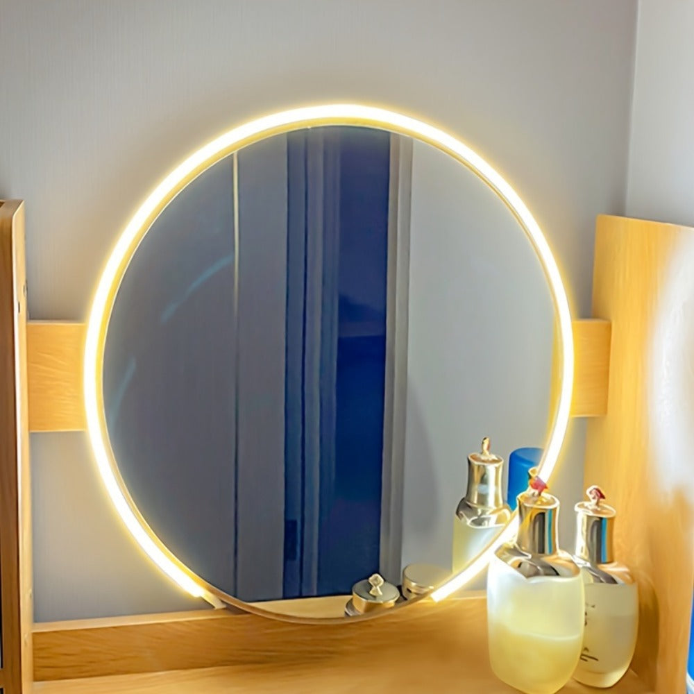 LED Neon Light Strip Touch Dimmer USB Flexible Ambient Glow Strip Lights for Vanity Mirror Bathroom Mirror Live Streaming Fill Light Bedroom Decor White Warm White 118in 196in 2pcs
