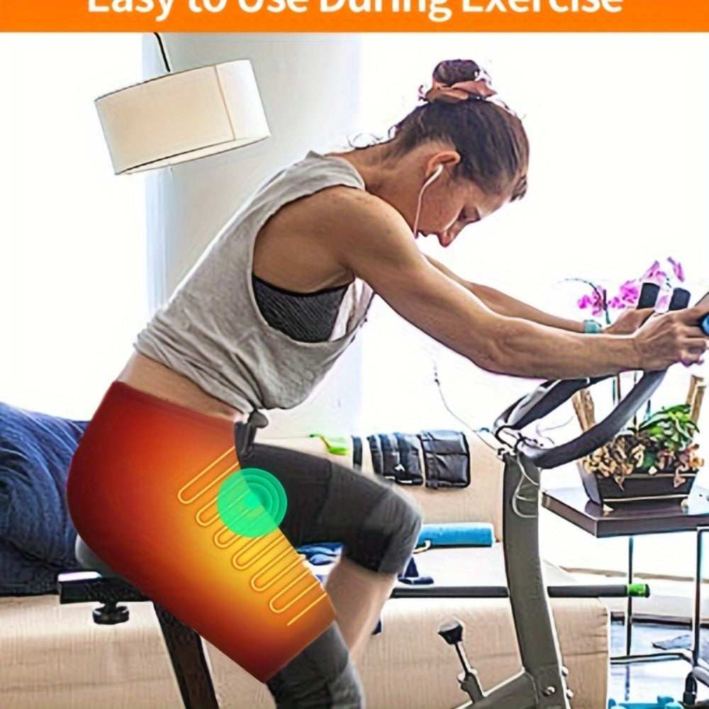 Heated Hip Brace USB Electric Heating Pad with 3 Vibration Massage Modes Hip Pain Relief Wrap Belt for Women Men Sciatica Arthritis SI Joint Lower Back Therapy