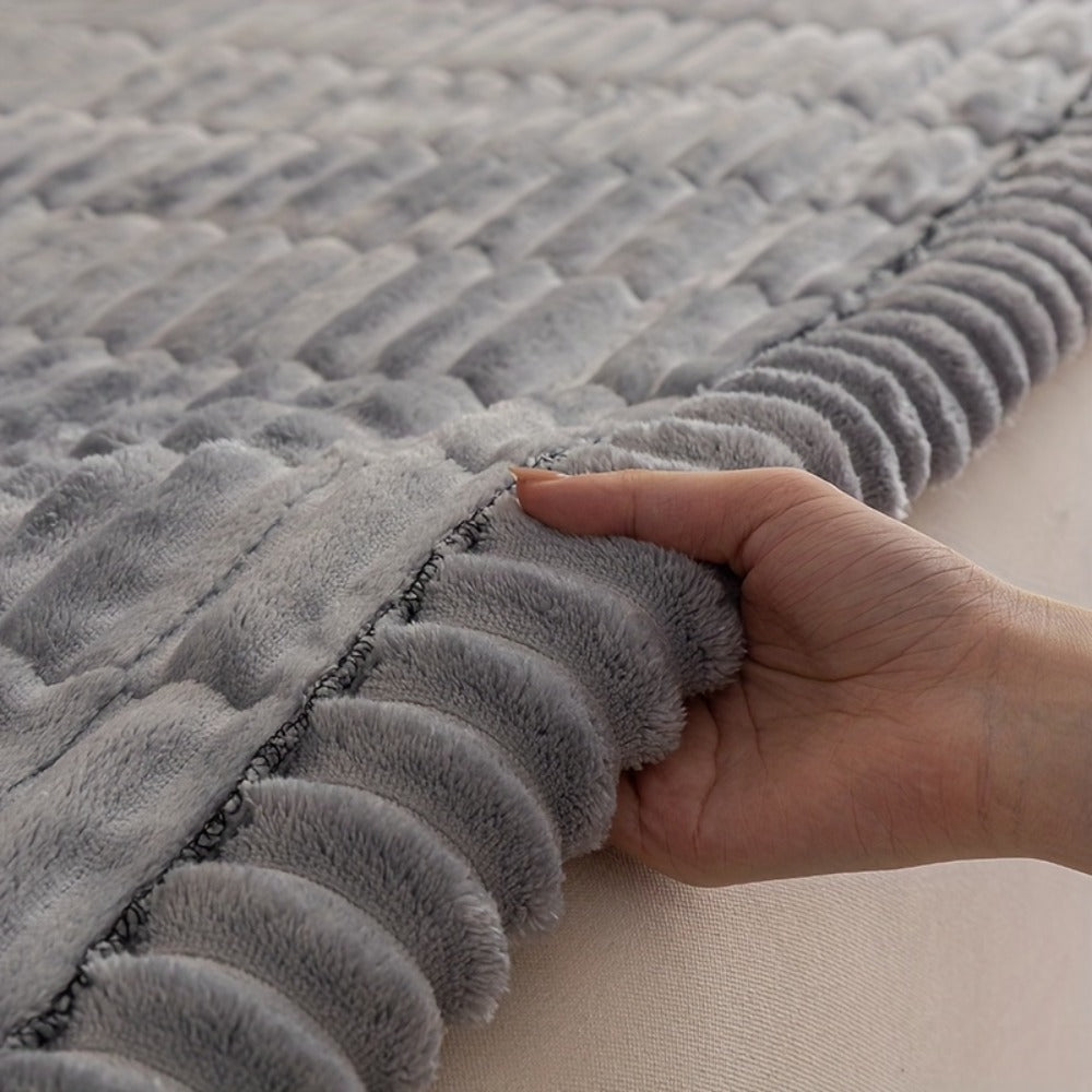 Sofa Cushion Cover Plush Velvet Washable Seat Pad Wavy Edge Soft Kapok Filling for Couch Loveseat 1 2 3 4 Seater ¡ª Easy Install Home Decor Protection