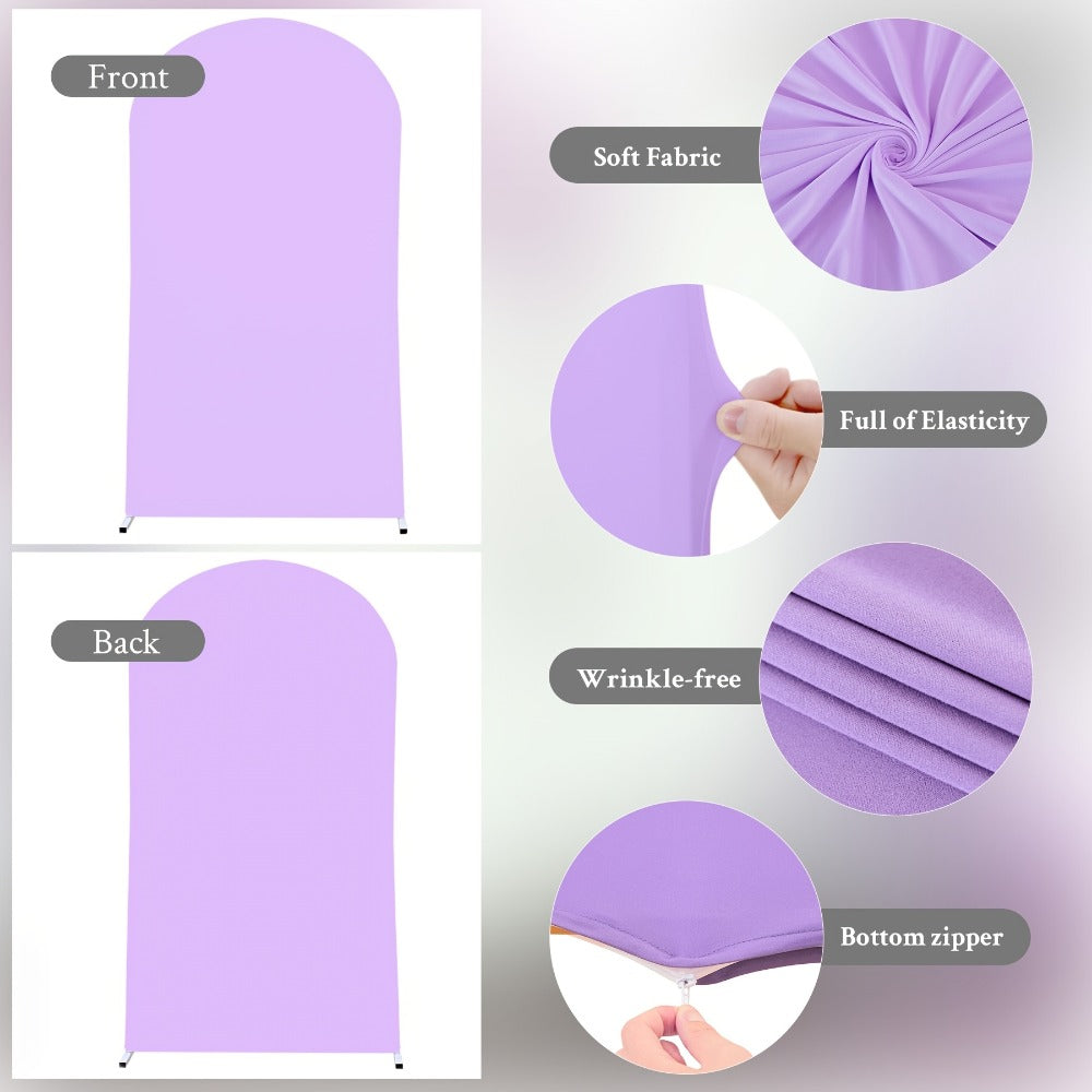 Arch Cover 6ft Stretchable Fabric Party Decoration | Wedding Ceremony Backdrop Cover Wrinkle-Free Zipper Fit for Gender Reveal Bridal Shower Birthday Holiday Celebration 8 Colors