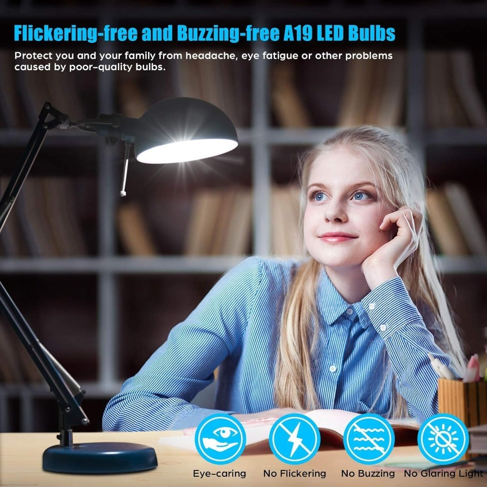 LED Light Bulbs 100W Equivalent A19 13W E26 Base 1500 Lumens Super Bright Non-Dimmable No Flicker Bulb for Home Bedroom Office Lamp 3000K Warm White 5000K Daylight 12 Pack 24 Pack