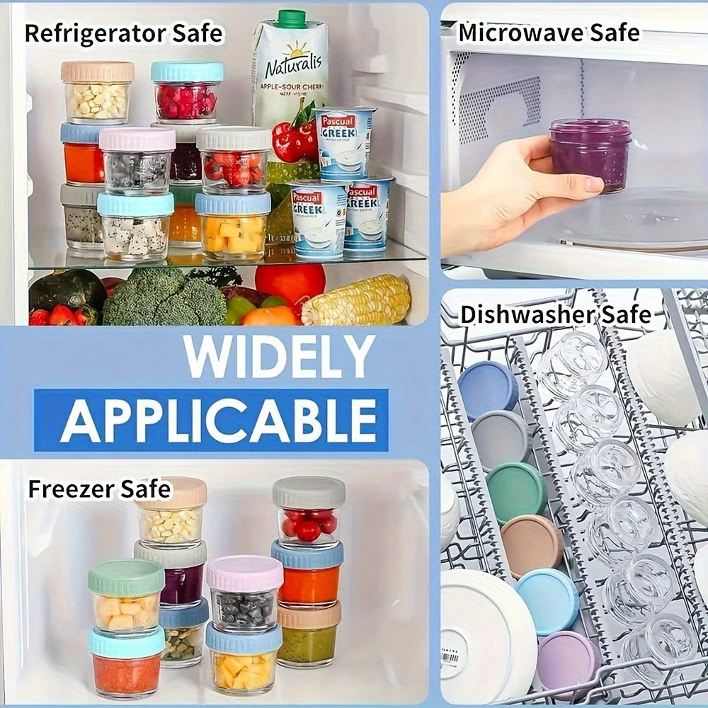 4oz Glass Food Storage Jars with Lids - 6pcs/10pcs Mini Mason Jars Microwave Dishwasher Freezer Safe for Jam Jelly Honey Spice Pickling Dessert Baby Food
