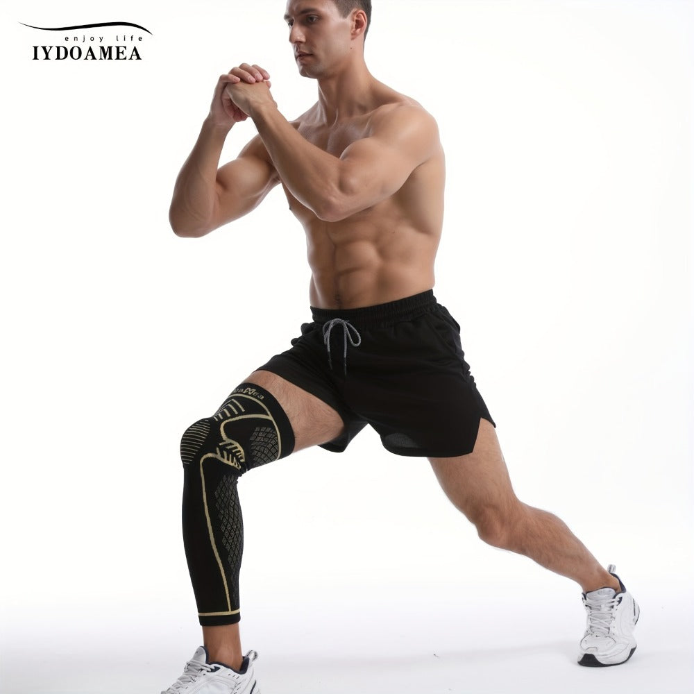Copper Knee Brace Full Leg Support - Compression Sleeve with Patella Gel Pad & Double Metal Side Stabilizers, Copper-Infused Breathable Fabric, Joint Protection for Running Sports Workout Men Women