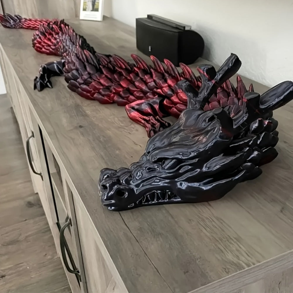 3D Printed Dragon 35.4 Inch with Flexible Joints ¨C Articulated Poseable Dragon Figurine for Car Dashboard, Home Decor & Desk Display, Perfect for Christmas, Halloween & Birthday Gifts