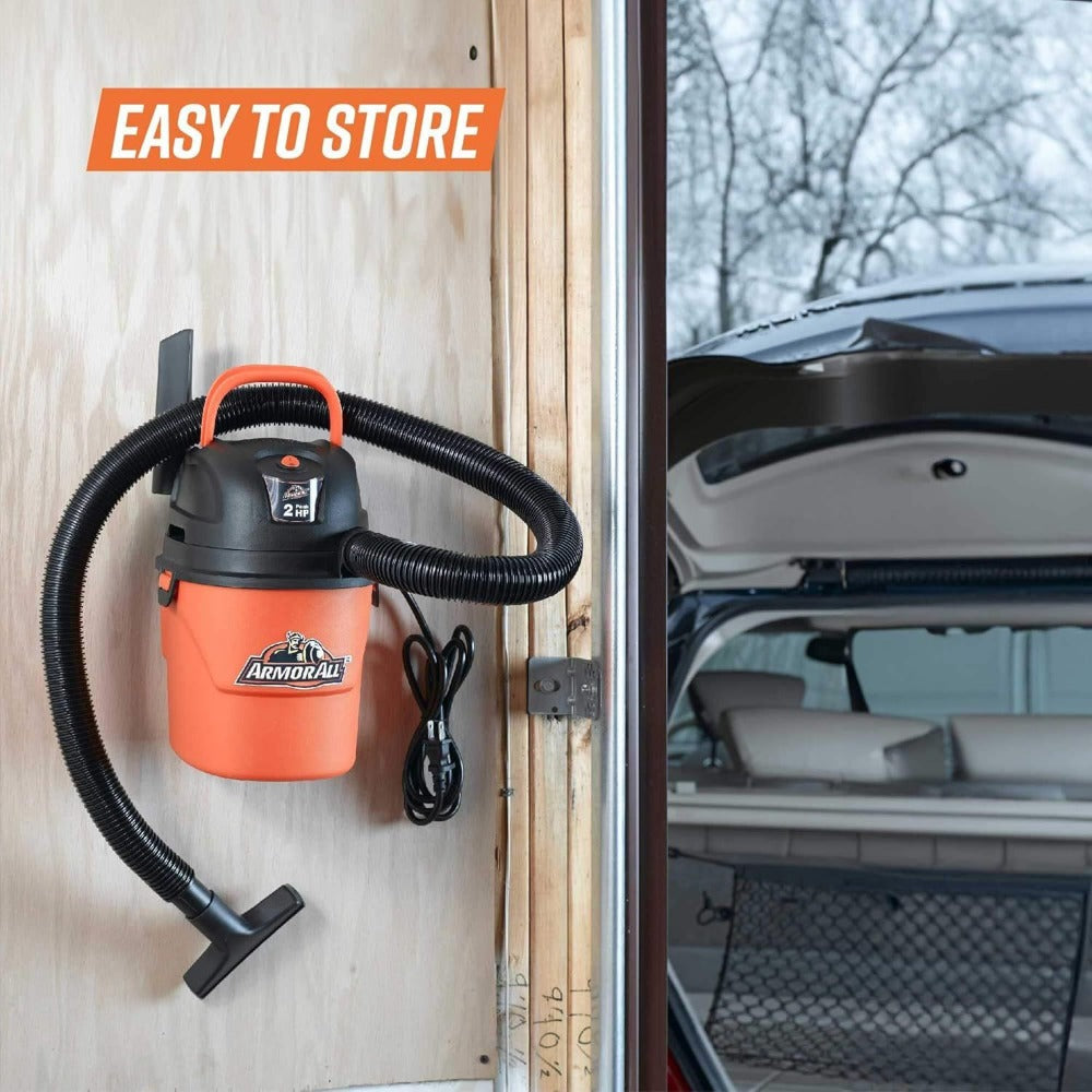 Portable Wet Dry Vacuum Cleaner 1.5 Gallon 2 Peak HP Shop Vac with Blower Function, Compact Car Interior Vacuum for Home Workshop Garage Auto Detailing